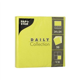 Servetten DAILY Collection 1/4 vouw 2 laags 24cm x 24cm Lime