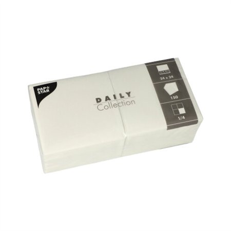 Servetten DAILY Collection 1/4 vouw 24cm x 24cm Wit