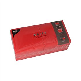 Servetten DAILY Collection 1/4 vouw 24cm x 24cm Rood