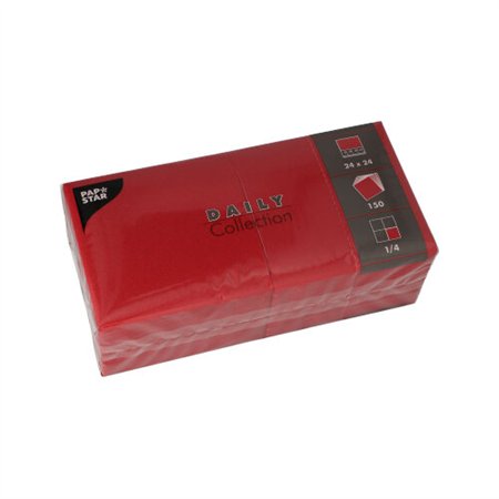 Servetten DAILY Collection 1/4 vouw 24cm x 24cm Bordeaux