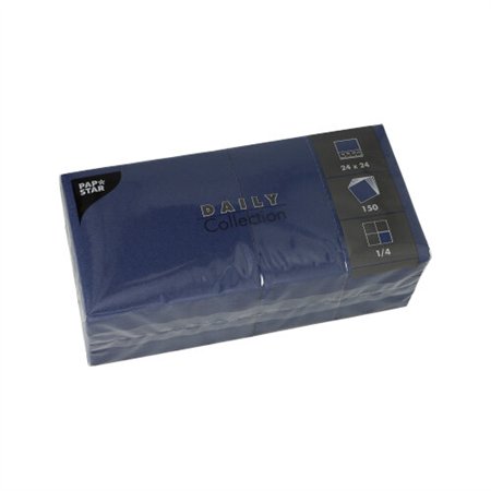 Servetten DAILY Collection 1/4 vouw 24cm x 24cm Donkerblauw
