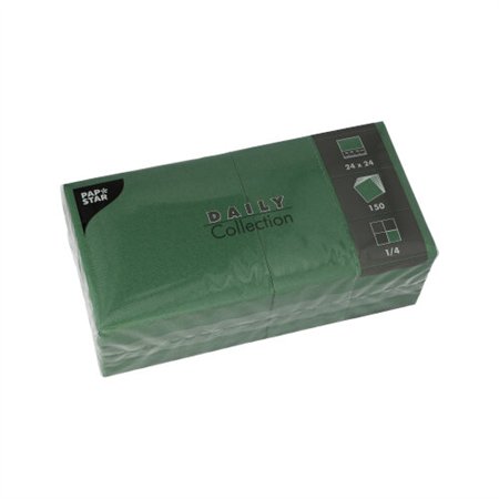 Servetten DAILY Collection 1/4 vouw 24cm x 24cm Donkergroen
