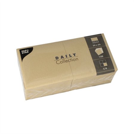 Servetten DAILY Collection 1/4 vouw 24cm x 24cm Zand