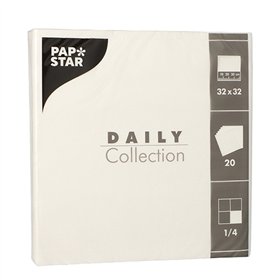 Servetten DAILY Collection 1/4 vouw 2 laags 32cm x 32cm Wit - Horecavoordeel.com