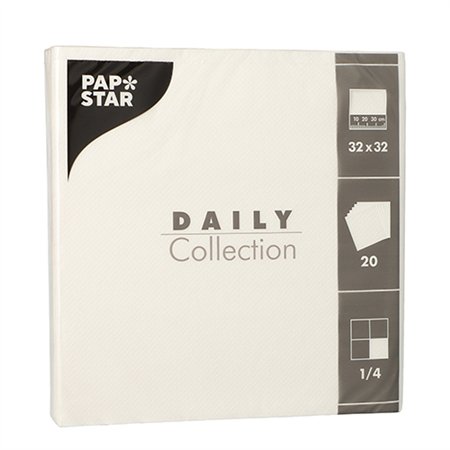 Servetten DAILY Collection 1/4 vouw 2 laags 32cm x 32cm Wit