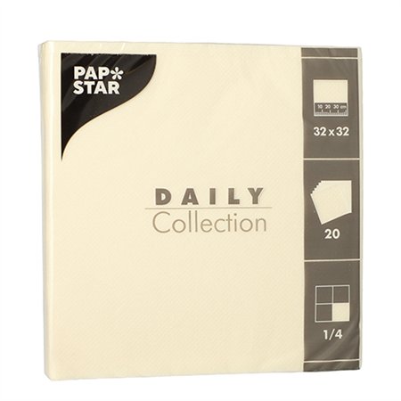 Servetten DAILY Collection 1/4 vouw 2 laags 32cm x 32cm Champagne - Horecavoordeel.com