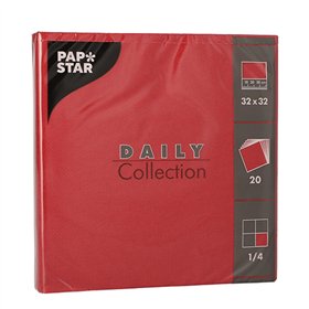 Servetten DAILY Collection 1/4 vouw 2 laags 32cm x 32cm Bordeaux