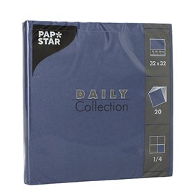 Servetten DAILY Collection 1/4 vouw 2 laags 32cm x 32cm Donkerblauw