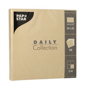 Servetten DAILY Collection 1/4 vouw 2 laags 32cm x 32cm Zand