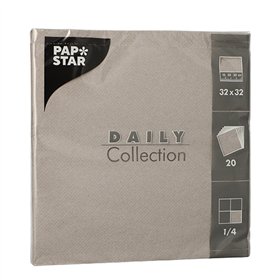 Servetten DAILY Collection 1/4 vouw 2 laags 32cm x 32cm Grijs