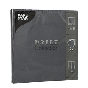 Servetten DAILY Collection 1/4 vouw 2 laags 32cm x 32cm Zwart