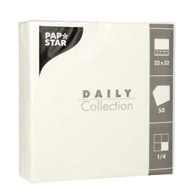 Servetten DAILY Collection 1/4 vouw 2 laags 32cm x 32cm Wit