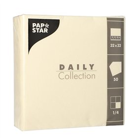 Servetten DAILY Collection 1/4 vouw 2 laags 32cm x 32cm Champagne