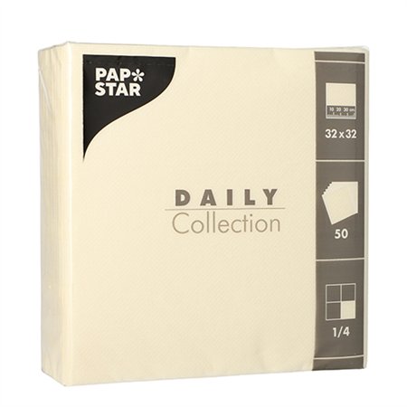 Servetten DAILY Collection 1/4 vouw 2 laags 32cm x 32cm Champagne