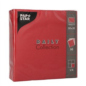 Servetten DAILY Collection 1/4 vouw 2 laags 32cm x 32cm Bordeaux