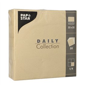 Servetten DAILY Collection 1/4 vouw 2 laags 32cm x 32cm Zand - Horecavoordeel.com