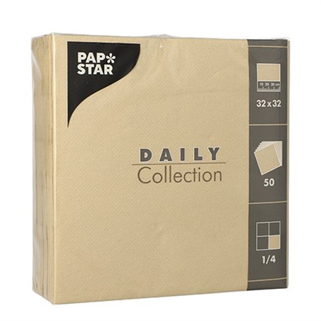 Servetten DAILY Collection 1/4 vouw 2 laags 32cm x 32cm Zand