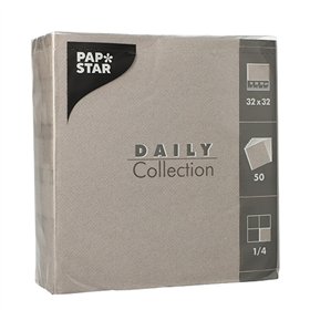 Servetten DAILY Collection 1/4 vouw 2 laags 32cm x 32cm Grijs - Horecavoordeel.com