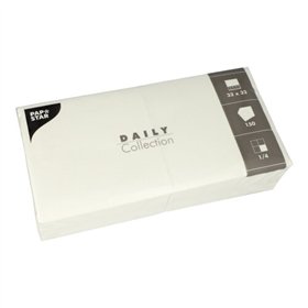 Servetten DAILY Collection 1/4 vouw 32cm x 32cm Wit