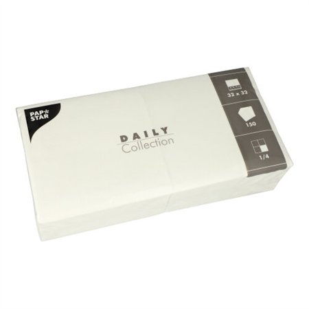 Servetten DAILY Collection 1/4 vouw 32cm x 32cm Wit