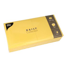 Servetten DAILY Collection 1/4 vouw 32cm x 32cm Geel