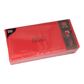 Servetten DAILY Collection 1/4 vouw 32cm x 32cm Rood