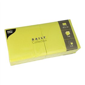 Servetten DAILY Collection 1/4 vouw 32cm x 32cm Lime