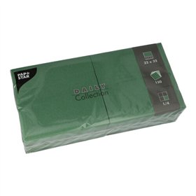 Servetten DAILY Collection 1/4 vouw 32cm x 32cm Donkergroen
