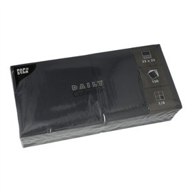 Servetten DAILY Collection 1/4 vouw 32cm x 32cm Zwart