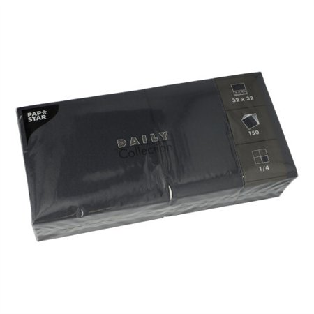 Servetten DAILY Collection 1/4 vouw 32cm x 32cm Zwart