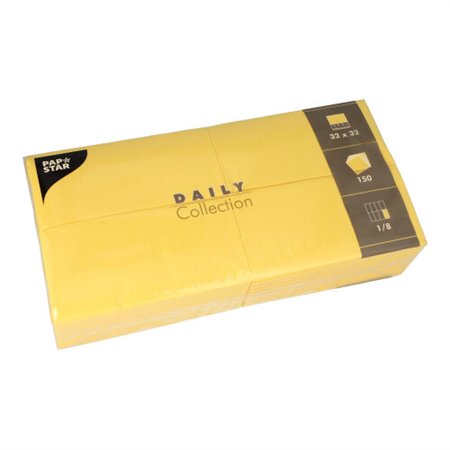Servetten DAILY Collection 1/8 vouw 32cm x 32cm Geel - Horecavoordeel.com