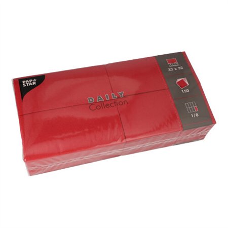 Servetten DAILY Collection 1/8 vouw 32cm x 32cm Bordeaux