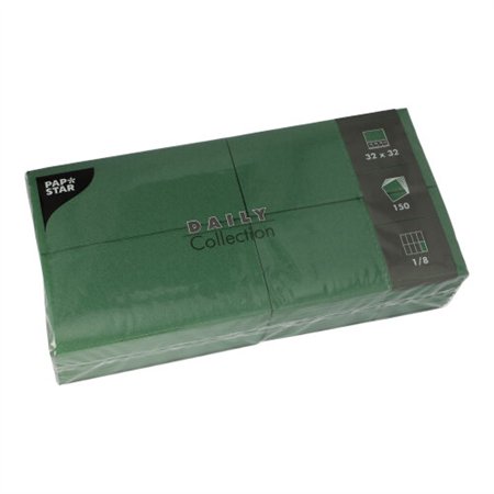 Servetten DAILY Collection 1/8 vouw 32cm x 32cm Donkergroen