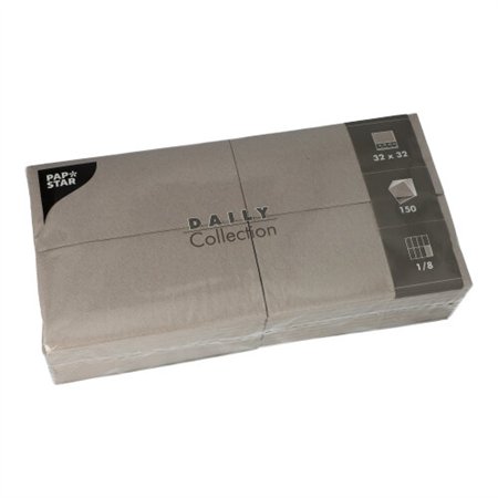 Servetten DAILY Collection 1/8 vouw 32cm x 32cm Grijs