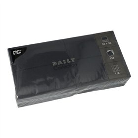 Servetten DAILY Collection 1/8 vouw 32cm x 32cm Zwart - Horecavoordeel.com