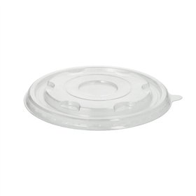 Deksels voor schalen R-PET rond Ø 17cm x 1,5cm Wit - Horecavoordeel.com
