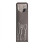 Bestekzakjes 23,5cm x 7,3cm antraciet inclusief gekleurde servet Bistro - Horecavoordeel.com
