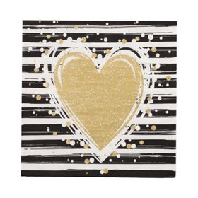 Servetten 3-laags 1/4 vouw 33cm x 33cm Sparkling Heart - Horecavoordeel.com