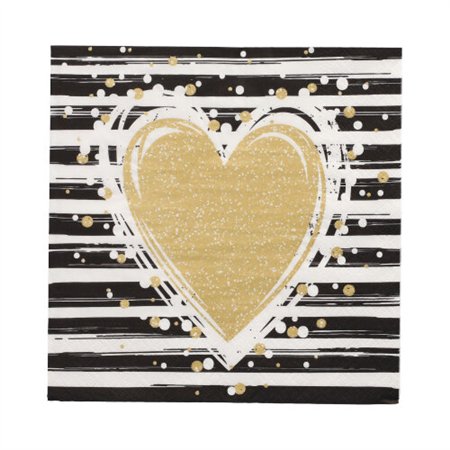 Servetten 3-laags 1/4 vouw 33cm x 33cm Sparkling Heart