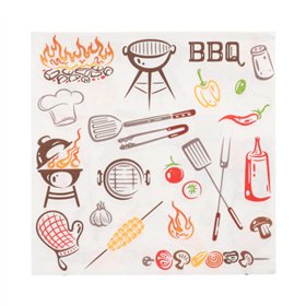 Servetten 3-laags 1/4 vouw 33cm x 33cm Time for BBQ