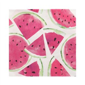 Servetten 3-laags 1/4 vouw 33cm x 33cm Watermelon - Horecavoordeel.com