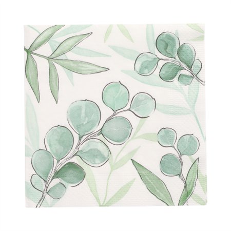 Servetten 3-laags 1/4 vouw 33cm x 33cm Eucalyptus Twigs