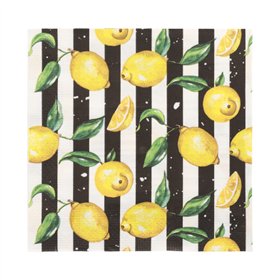 Servetten 3-laags 1/4 vouw 33cm x 33cm Citrus Lines - Horecavoordeel.com