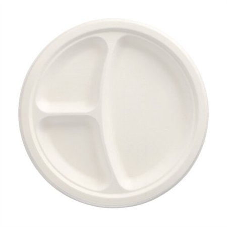 Borden van Suikerriet Pure 3-vaks Ø 23cm x 2cm Wit