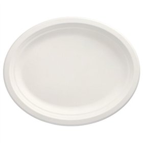Borden van Suikerriet Pure ovaal 32cm x 25,5cm x 2cm Wit