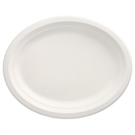 Borden van Suikerriet Pure ovaal 32cm x 25,5cm x 2cm Wit - Horecavoordeel.com