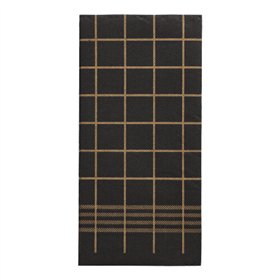Servetten 2-laags PUNTO 1/8 vouw 39cm x 40cm Zwart/goud Kitchen Towel micro reliëf - Horecavoordeel.com