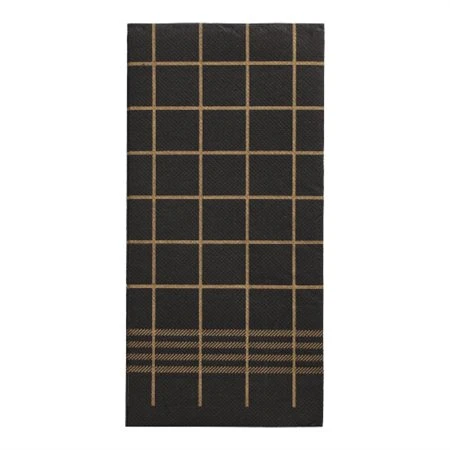 Servetten 2-laags PUNTO 1/8 vouw 39cm x 40cm Zwart/goud Kitchen Towel micro reliëf