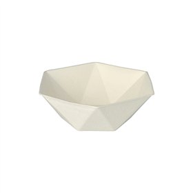 Schalen Suikerriet Pure hexagonaal 400ml 5cm x 16cm x 14cm Wit Diamond - Horecavoordeel.com
