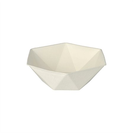 Schalen Suikerriet Pure hexagonaal 400ml 5cm x 16cm x 14cm Wit Diamond - Horecavoordeel.com